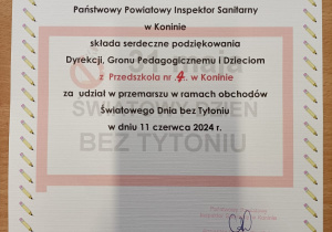 Obchody Światowego Dnia bez Tytoniu 2023/2024