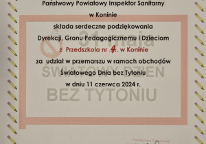 Obchody Światowego Dnia bez Tytoniu 2023/2024