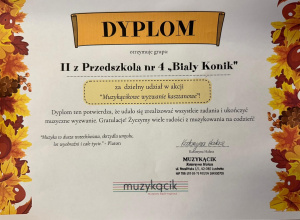 "Muzykącikowe wyzwanie kasztanowe" w grupie II
