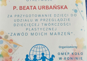 Podsumowanie konkursu plastycznego "Zawód moich marzeń"- grupa VI
