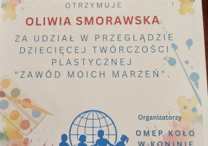 Podsumowanie konkursu plastycznego "Zawód moich marzeń"- grupa VI