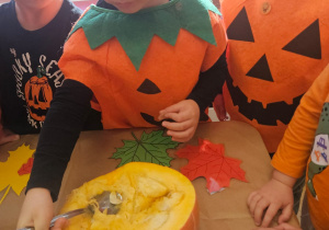 Zajęcia koleżeńskie "Na dyniowej grządce" w grupie II i VII