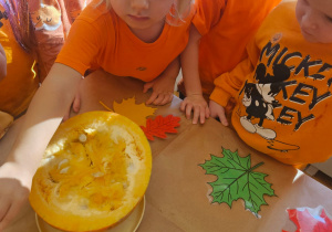 Zajęcia koleżeńskie "Na dyniowej grządce" w grupie II i VII